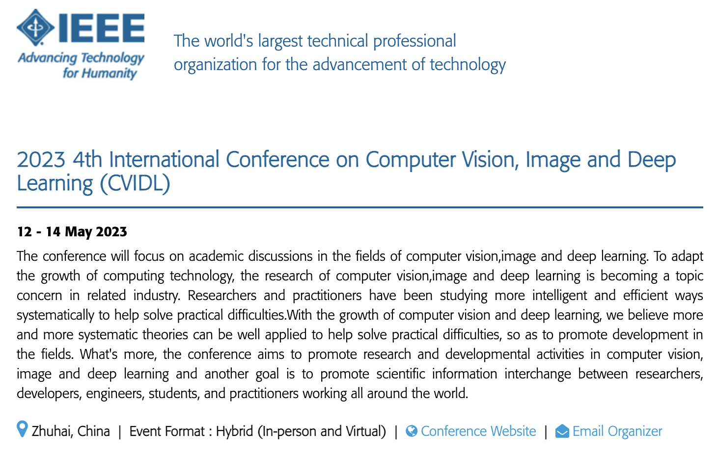 2023 4th International Conference on Computer Vision, Image and Deep