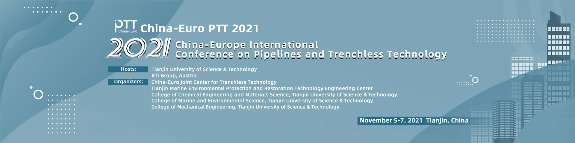 2021 China Europe International Conference On Pipelines And Trenchless Technology China Euro Ptt 2021